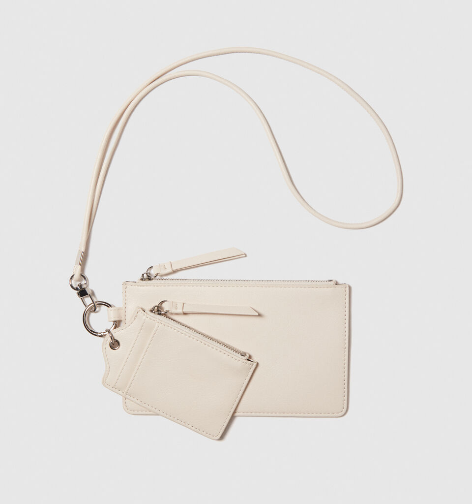 Cell phone holder with card holder - null - Creamy White | Sisley image number 1